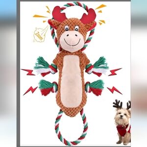 Elk Dog Holiday Pull Toy